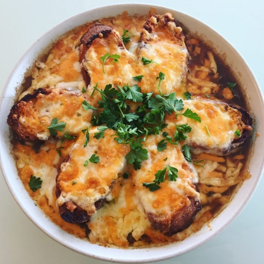 French onion soup with cheese