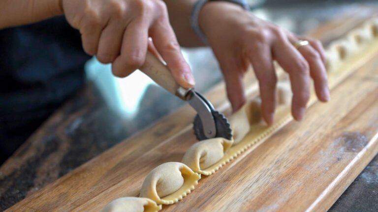 Roasted Vegetable Agnolotti with Pancetta