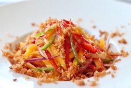 mango salad lime coconut panko