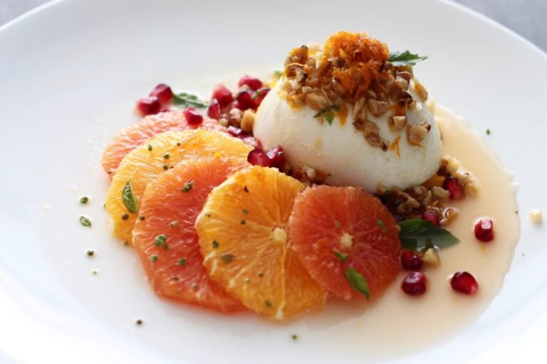 burrata orange honey pomegranate