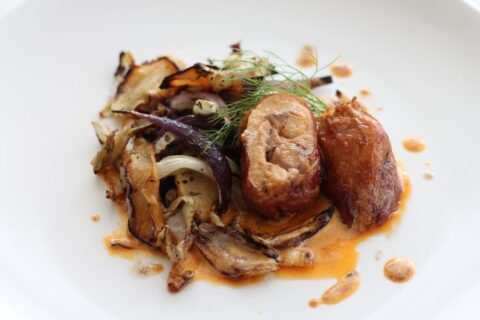 chicken roulade baked apple fennel