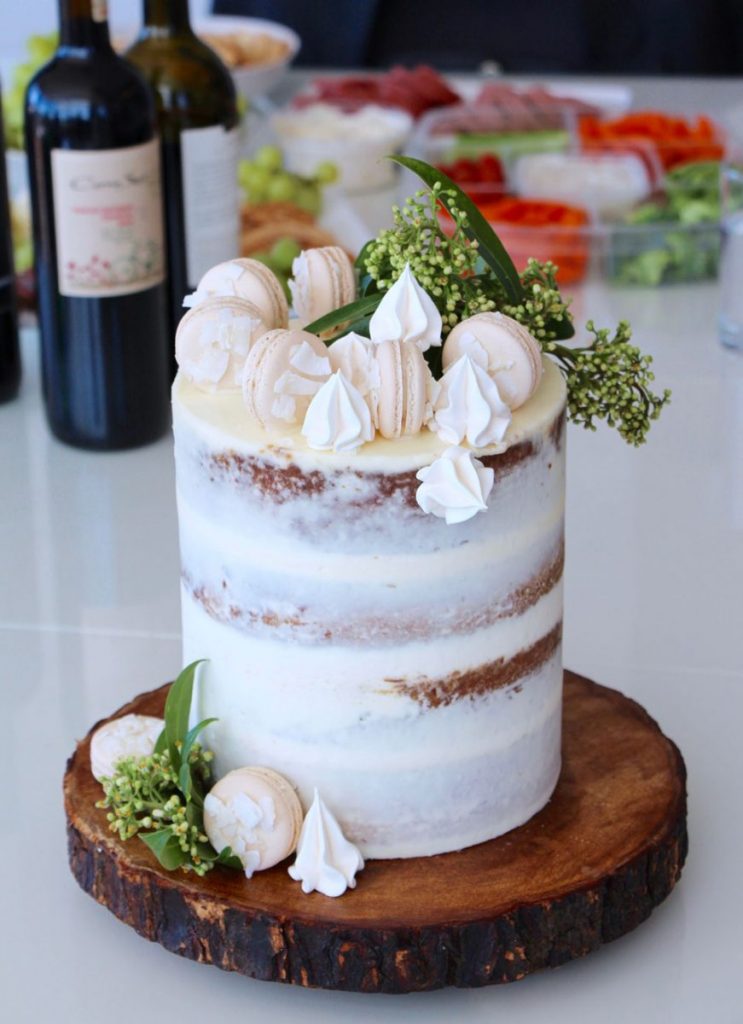 tall cake semi naked buttercream