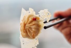 Chicken dumplings with crispy net